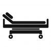 Hospital bed icon. Simple illustration of hospital bed vector icon for web design isolated on white background